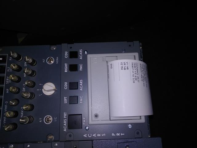 ACARS printer panel